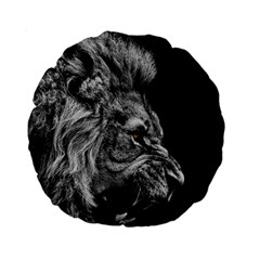 Angry Male Lion Roar Standard 15  Premium Round Cushions by Wav3s