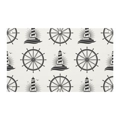 Marine-nautical-seamless-pattern-with-vintage-lighthouse-wheel Banner And Sign 5  X 3  by Wav3s