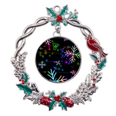 Snowflakes Snow Winter Christmas Metal X mas Wreath Holly Leaf Ornament by Ndabl3x