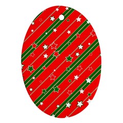 Christmas Paper Star Texture Oval Ornament (two Sides) by Ndabl3x