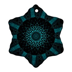 Ornament District Turquoise Snowflake Ornament (two Sides) by Ndabl3x