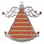 Christmas Papers Red And Green Metal Angel with Crystal Ornament Front