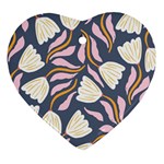 Flowers Pattern Floral Pattern Heart Ornament (Two Sides) Back