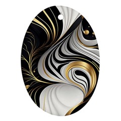 Pattern Gold Marble Oval Ornament (two Sides) by Vaneshop