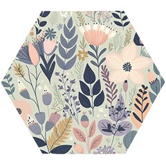 Flower Floral Pastel Wooden Puzzle Hexagon by Vaneshop