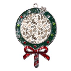 Paisley Pattern Background Graphic Metal X mas Lollipop With Crystal Ornament by Vaneshop