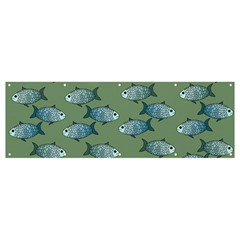 Fishes Pattern Background Theme Banner And Sign 12  X 4  by Vaneshop