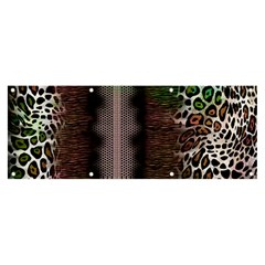 Leopard Animal Shawl Honeycomb Banner And Sign 8  X 3  by Vaneshop