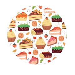 Seamless Pattern Hand Drawing Cartoon Dessert And Cake Mini Round Pill Box (pack Of 3) by Wav3s