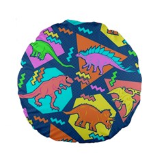 Dinosaur Pattern Standard 15  Premium Round Cushions by Wav3s