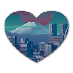 The Sun City Tokyo Japan Volcano Kyscrapers Building Heart Mousepad by Grandong