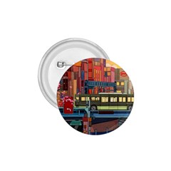 The City Style Bus Fantasy Architecture Art 1 75  Buttons by Grandong
