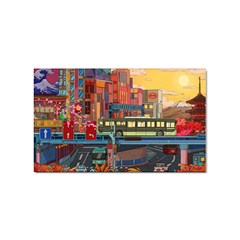 The City Style Bus Fantasy Architecture Art Sticker Rectangular (100 Pack) by Grandong