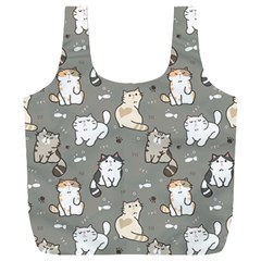 Cute Cat Pattern Cartoon Full Print Recycle Bag (xxxl) by Cowasu