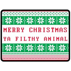 Merry Christmas Ya Filthy Animal Two Sides Fleece Blanket (large) by Cowasu