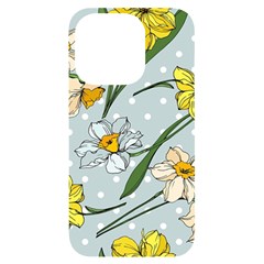 Narcissus Floral Botanical Flowers Iphone 14 Pro Black Uv Print Case by Cowasu
