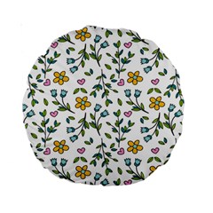 Flower Floral Pattern Standard 15  Premium Round Cushions by Bangk1t