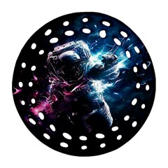 Psychedelic Astronaut Trippy Space Art Round Filigree Ornament (two Sides) by Bangk1t