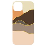 Boho Bohemian Hills Nature Drawing iPhone 14 Plus Black UV Print Case Front