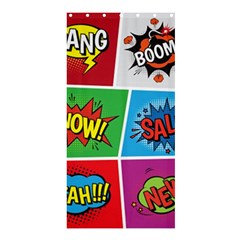 Pop Art Comic Vector Speech Cartoon Bubbles Popart Style With Humor Text Boom Bang Bubbling Expressi Shower Curtain 36  X 72  (stall)  by Amaryn4rt
