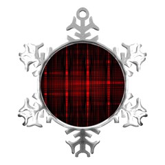 Black And Red Backgrounds Metal Small Snowflake Ornament by Amaryn4rt