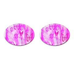 Butterfly Cut Out Pattern Colorful Colors Cufflinks (oval) by Simbadda