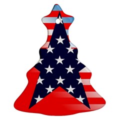 Patriotic American Usa Design Red Ornament (christmas Tree)  by Celenk