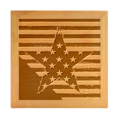 Patriotic American Usa Design Red Wood Photo Frame Cube by Celenk
