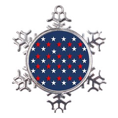 Patriotic Colors America Usa Red Metal Large Snowflake Ornament by Celenk