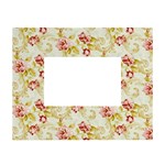 Background Pattern Flower Spring White Tabletop Photo Frame 4 x6  Front