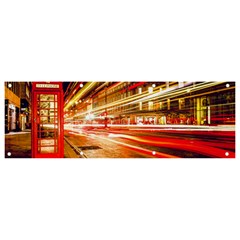 Telephone Box London Night Banner And Sign 9  X 3  by Uceng