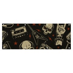 Grunge Seamless Pattern With Skulls Banner And Sign 8  X 3  by Amaryn4rt
