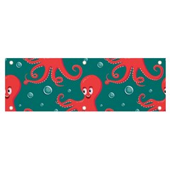 Cute-smiling-red-octopus-swimming-underwater Banner And Sign 6  X 2  by uniart180623