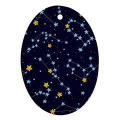 Seamless-pattern-with-cartoon-zodiac-constellations-starry-sky Oval Ornament (two Sides) by uniart180623