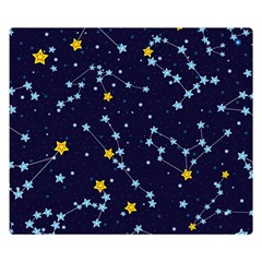 Seamless-pattern-with-cartoon-zodiac-constellations-starry-sky Two Sides Premium Plush Fleece Blanket (small) by uniart180623