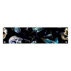 Colorful-abstract-pattern-consisting-glowing-lights-luminescent-images-marine-plankton-dark Banner And Sign 4  X 1  by uniart180623