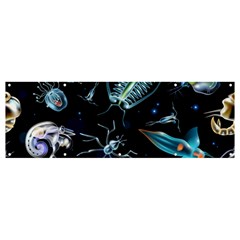 Colorful-abstract-pattern-consisting-glowing-lights-luminescent-images-marine-plankton-dark Banner And Sign 12  X 4  by uniart180623