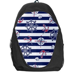 Seamless-marine-pattern Backpack Bag by uniart180623