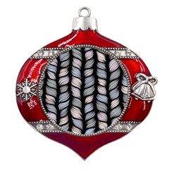 Seamless-pattern-with-interweaving-braids Metal Snowflake And Bell Red Ornament by uniart180623