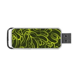 Green-abstract-stippled-repetitive-fashion-seamless-pattern Portable Usb Flash (two Sides) by uniart180623