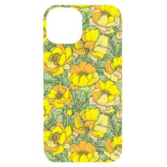 Seamless-pattern-with-graphic-spring-flowers Iphone 14 Black Uv Print Case by uniart180623