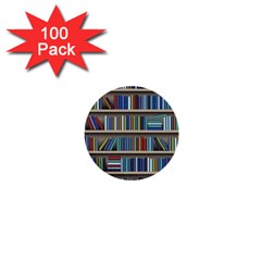 Bookshelf 1  Mini Buttons (100 Pack)  by uniart180623