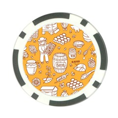 Vector-honey-element-doodle-seamless-pattern-with-beehive-beeke Poker Chip Card Guard (10 Pack) by uniart180623
