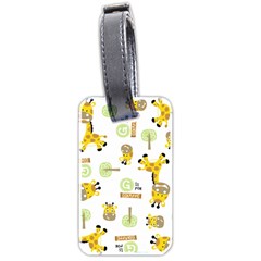 Vector-pattern-with-cute-giraffe-cartoon Luggage Tag (two Sides) by uniart180623