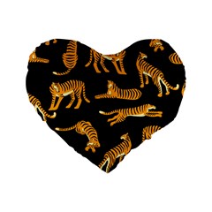 Seamless-exotic-pattern-with-tigers Standard 16  Premium Heart Shape Cushions by uniart180623
