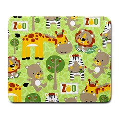 Funny-animals-cartoon Large Mousepad by uniart180623