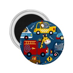 Seamless-pattern-vehicles-cartoon-with-funny-drivers 2 25  Magnets by uniart180623