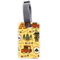 Seamless-pattern-funny-ranger-cartoon Luggage Tag (two Sides) by uniart180623