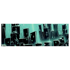 Buildings City Urban Destruction Background Banner And Sign 9  X 3  by uniart180623