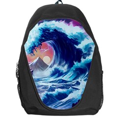 Storm Tsunami Waves Ocean Sea Nautical Nature Backpack Bag by uniart180623